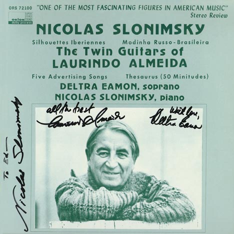 This is the autograph page of Nicolas Slonimsky.