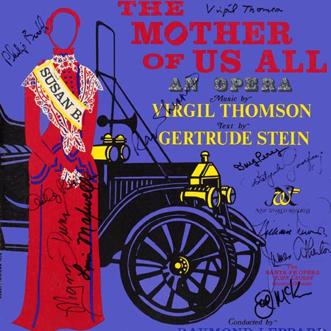 This the autograph page of Virgil Thomson.