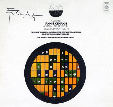 This the autograph page of Iannis Xenakis.